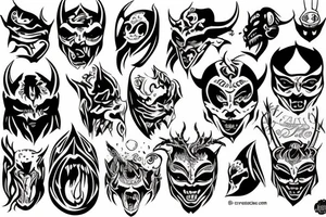 Devil with mask tattoo idea