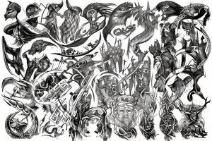 A sleeve of norse myrhology tattoo idea