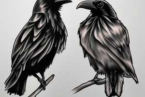 A raven on a branch tattoo idea