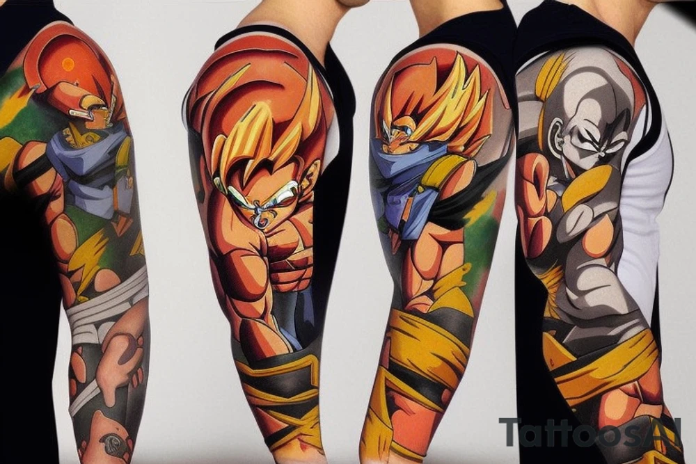Dragon Ball Z sleeve tattoo idea
