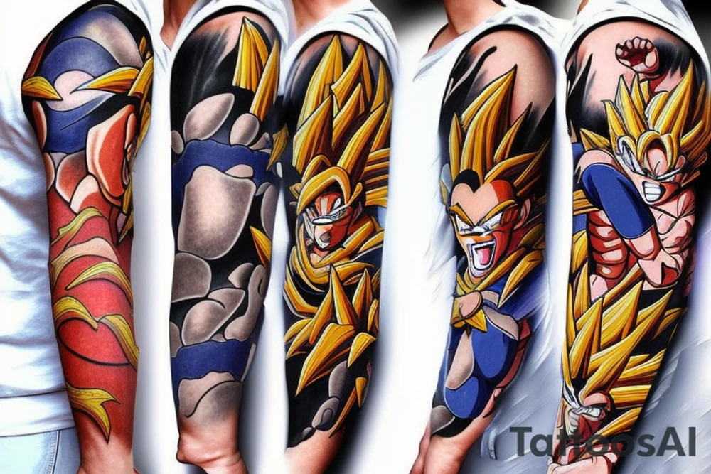Dragon Ball Z sleeve tattoo idea