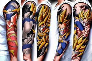 Dragon Ball Z sleeve tattoo idea