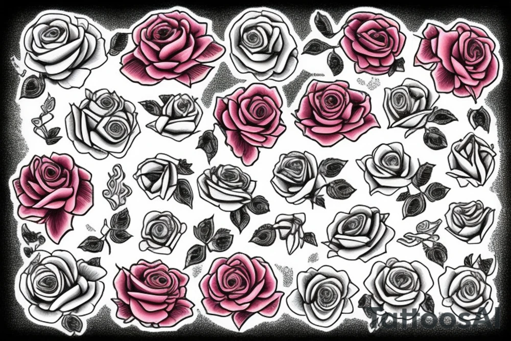Traditional rose tattoo idea