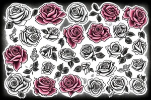 Traditional rose tattoo idea