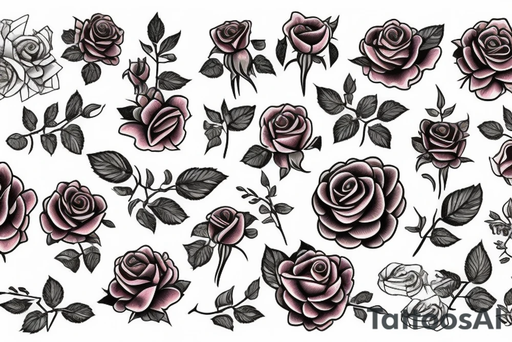 Traditional rose tattoo idea
