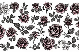 Traditional rose tattoo idea
