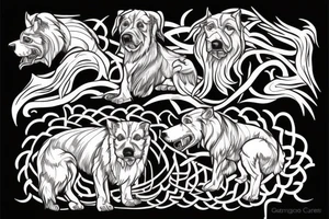 Cerberus guarding the tree of life tattoo idea