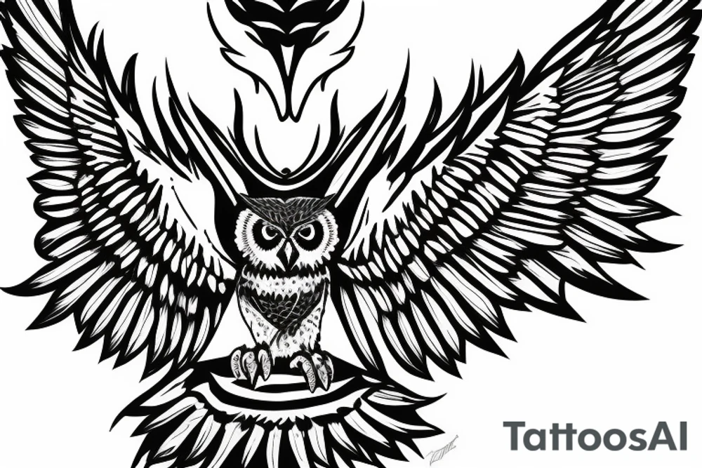 MIX EAGLE OWL tattoo idea
