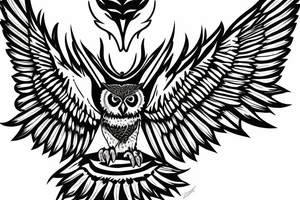 MIX EAGLE OWL tattoo idea