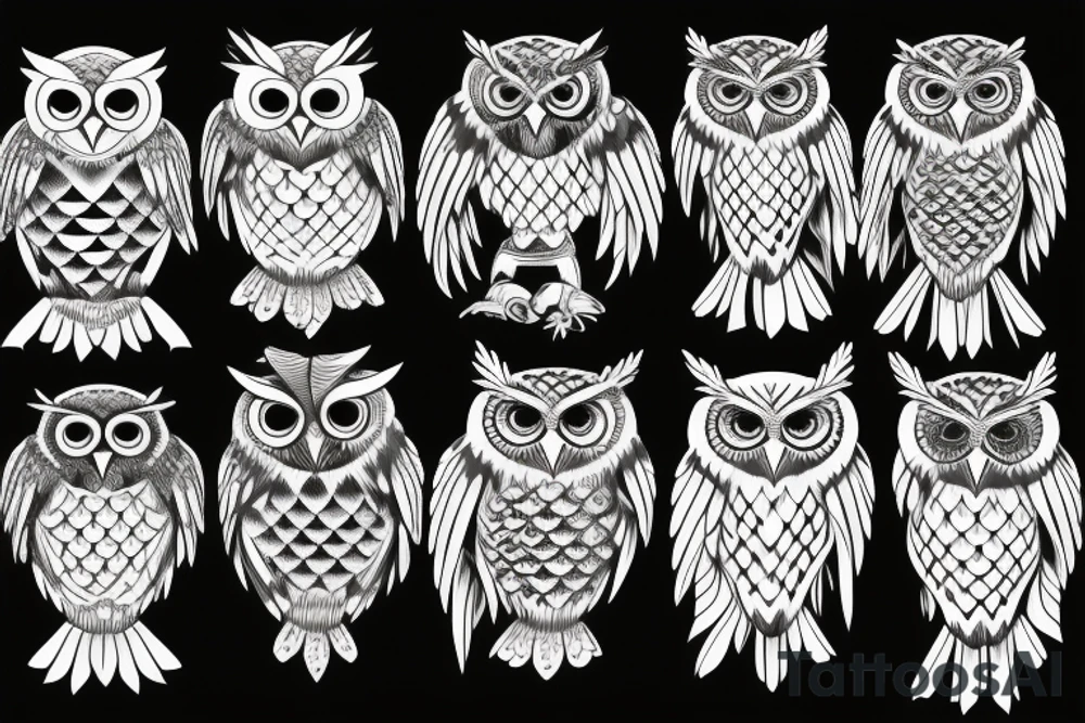 MIX EAGLE OWL tattoo idea