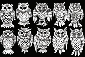 MIX EAGLE OWL tattoo idea