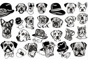 a dog wear hat tattoo idea