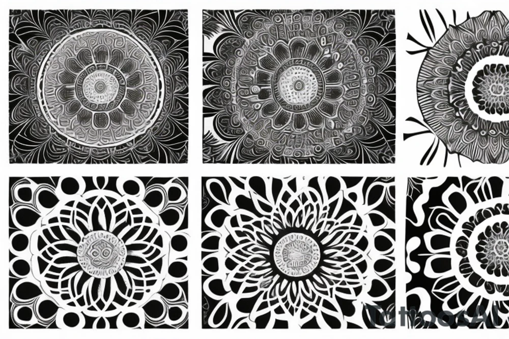 back piece mandala and lotus flower tattoo idea
