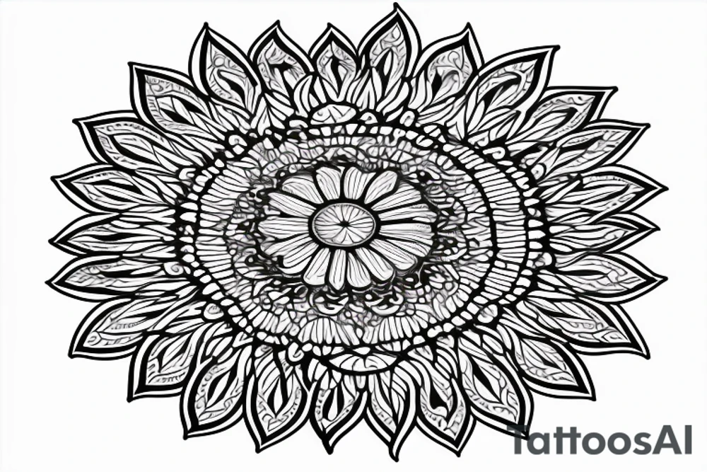 back piece mandala and lotus flower tattoo idea