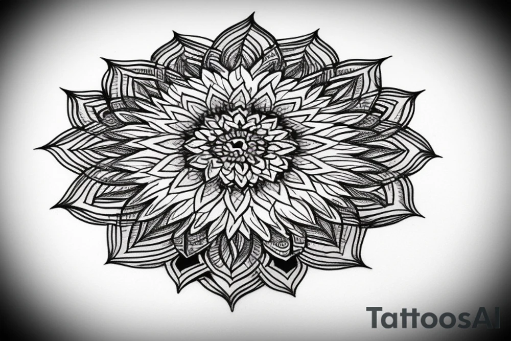 back piece mandala and lotus flower tattoo idea