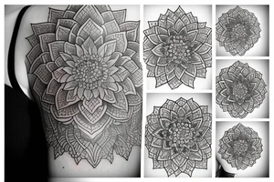 mandala and lotus flower tattoo idea