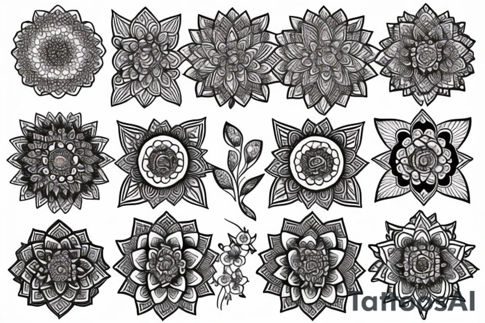 mandala and lotus flower tattoo idea