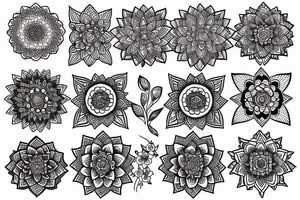 mandala and lotus flower tattoo idea