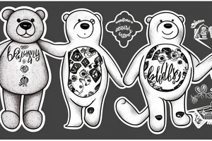 a chunky monkey and a mighty teddy bear tattoo idea