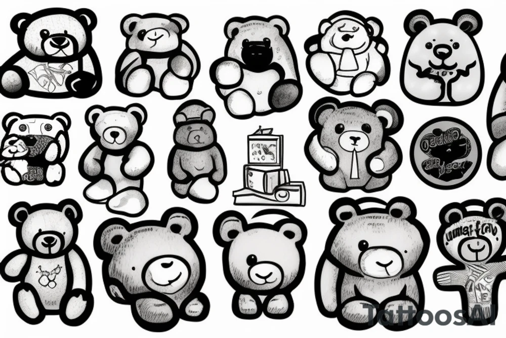 a chunky monkey and a mighty teddy bear tattoo idea