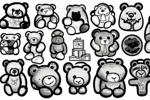 a chunky monkey and a mighty teddy bear tattoo idea