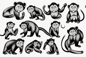 monkey wrestling with bear tattoo idea