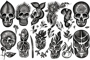 Anthropology and evolution with plants tattoo idea