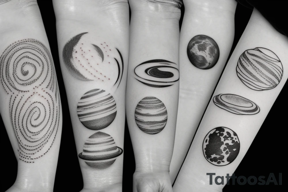 three planets in the same orbit sharing tattoo idea