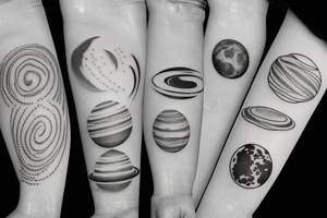 three planets in the same orbit sharing tattoo idea