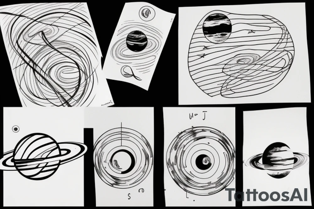three planets in the same orbit sharing one line tattoo idea