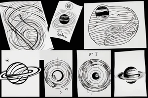 three planets in the same orbit sharing one line tattoo idea