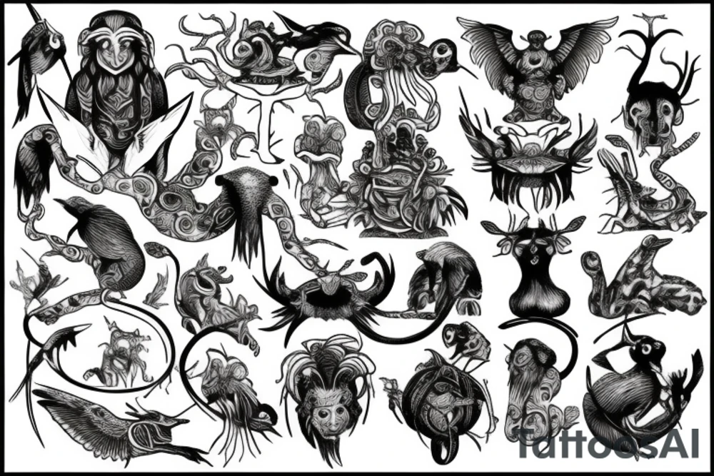 Biblical creatures tattoo idea