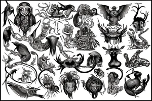 Biblical creatures tattoo idea