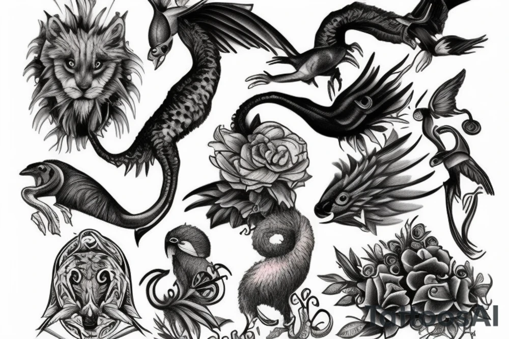Biblical creatures tattoo idea