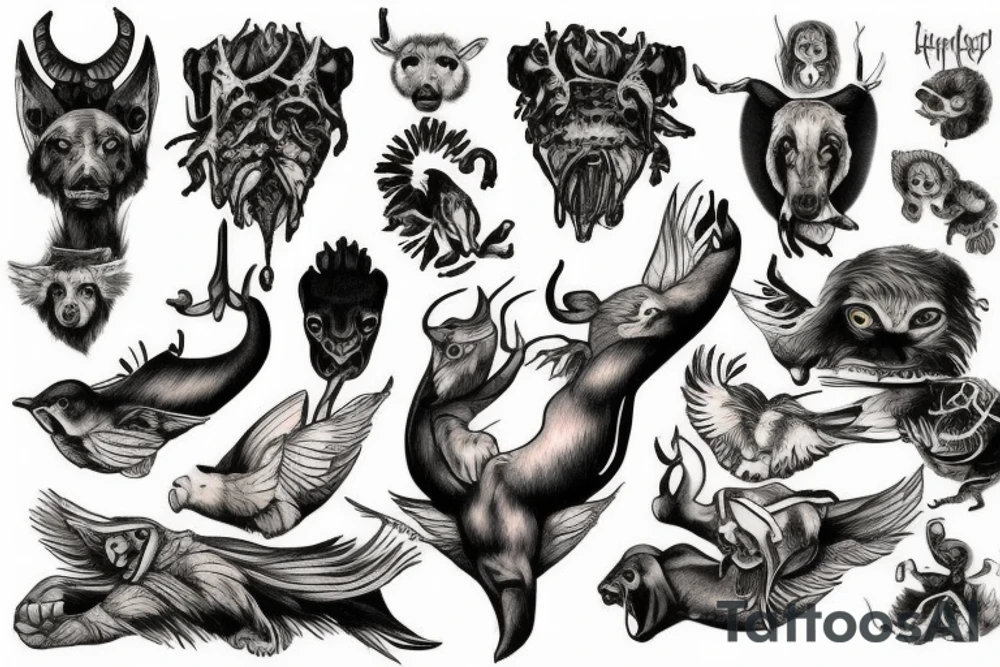 Biblical creatures tattoo idea