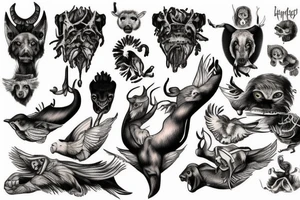 Biblical creatures tattoo idea