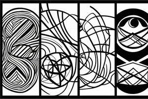 three planets in one orbit sharing single line tattoo idea