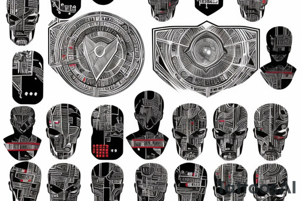 Half Superman Half Dr Strange with binary code tattoo idea