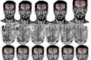 Half Superman Half Dr Strange with binary code tattoo idea