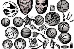 Basket ball under the crown tattoo idea