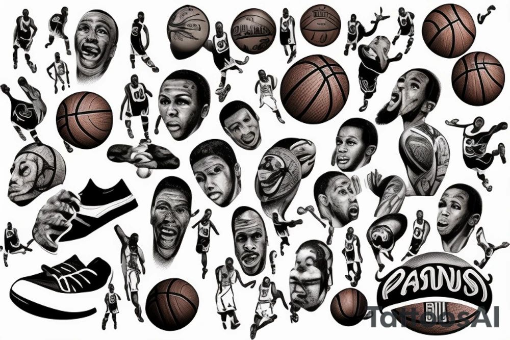 Basketball under the crown tattoo idea
