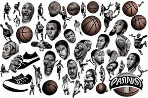 Basketball under the crown tattoo idea
