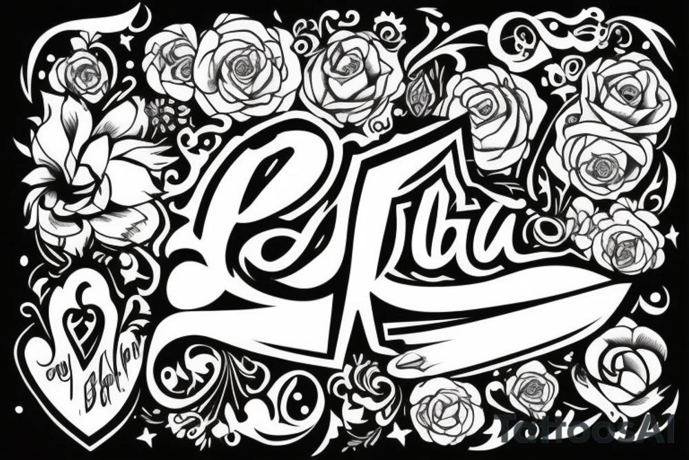name alba with scissors tattoo idea