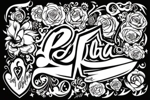 name alba with scissors tattoo idea