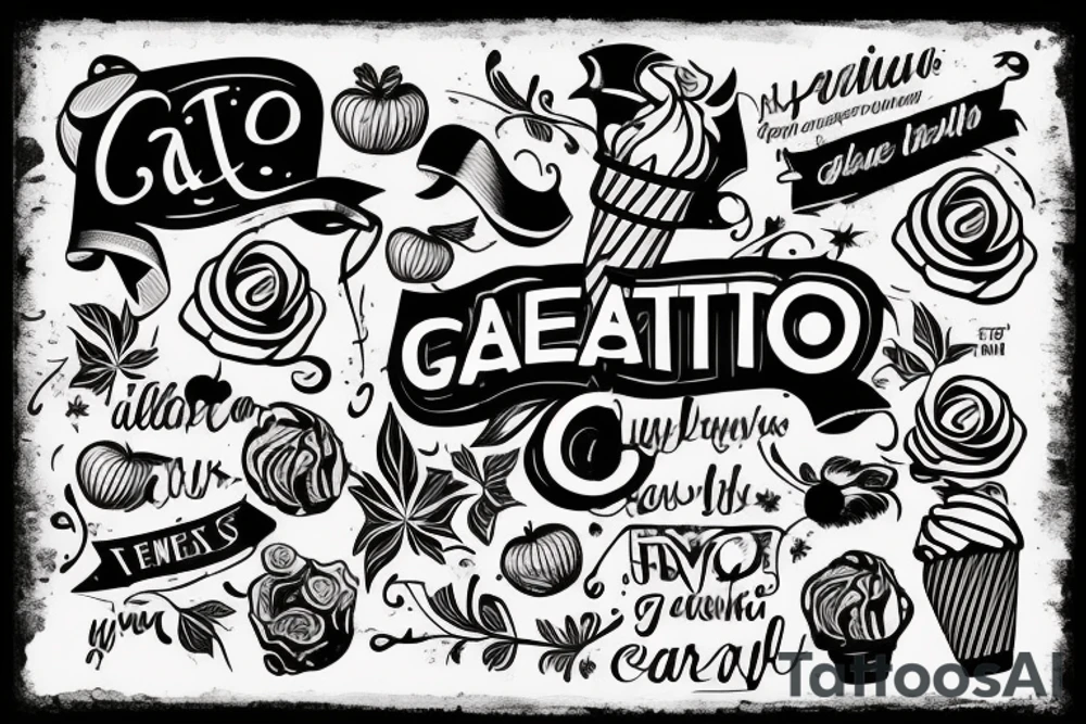 “Gelato” text tattoo idea