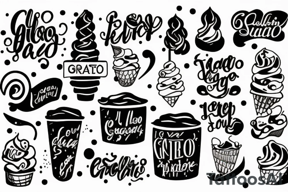 “Gelato” word tattoo idea