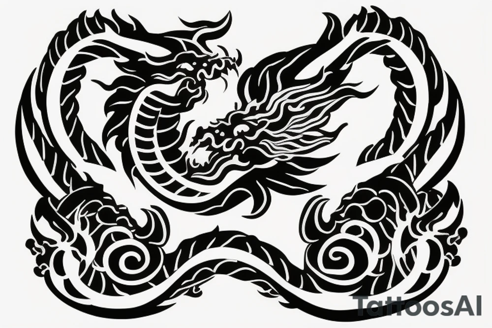 Gemini sign made from 2 chinese dragons tattoo idea