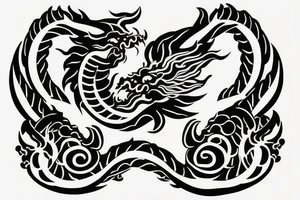 Gemini sign made from 2 chinese dragons tattoo idea