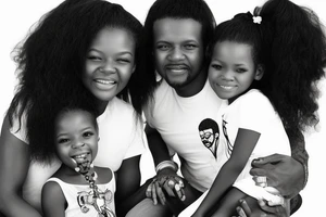 Black Daddy with two daughters one is about 5 years old the other is under a year tattoo idea