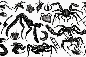 Scorpion stabbing a heart tattoo idea